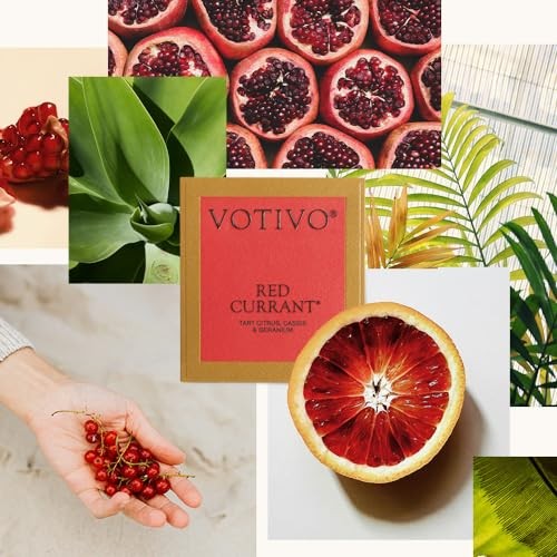 Votivo Red Currant 6.8 oz Aromatic Candle | Soy Wax Blend | Luxury Glass Jar