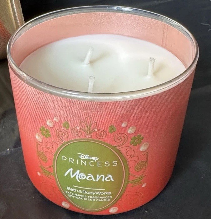NEW-Disney Princess /BBW Candles Ariel, Belle, Jasmine, Moana, Tiana, Cinderella