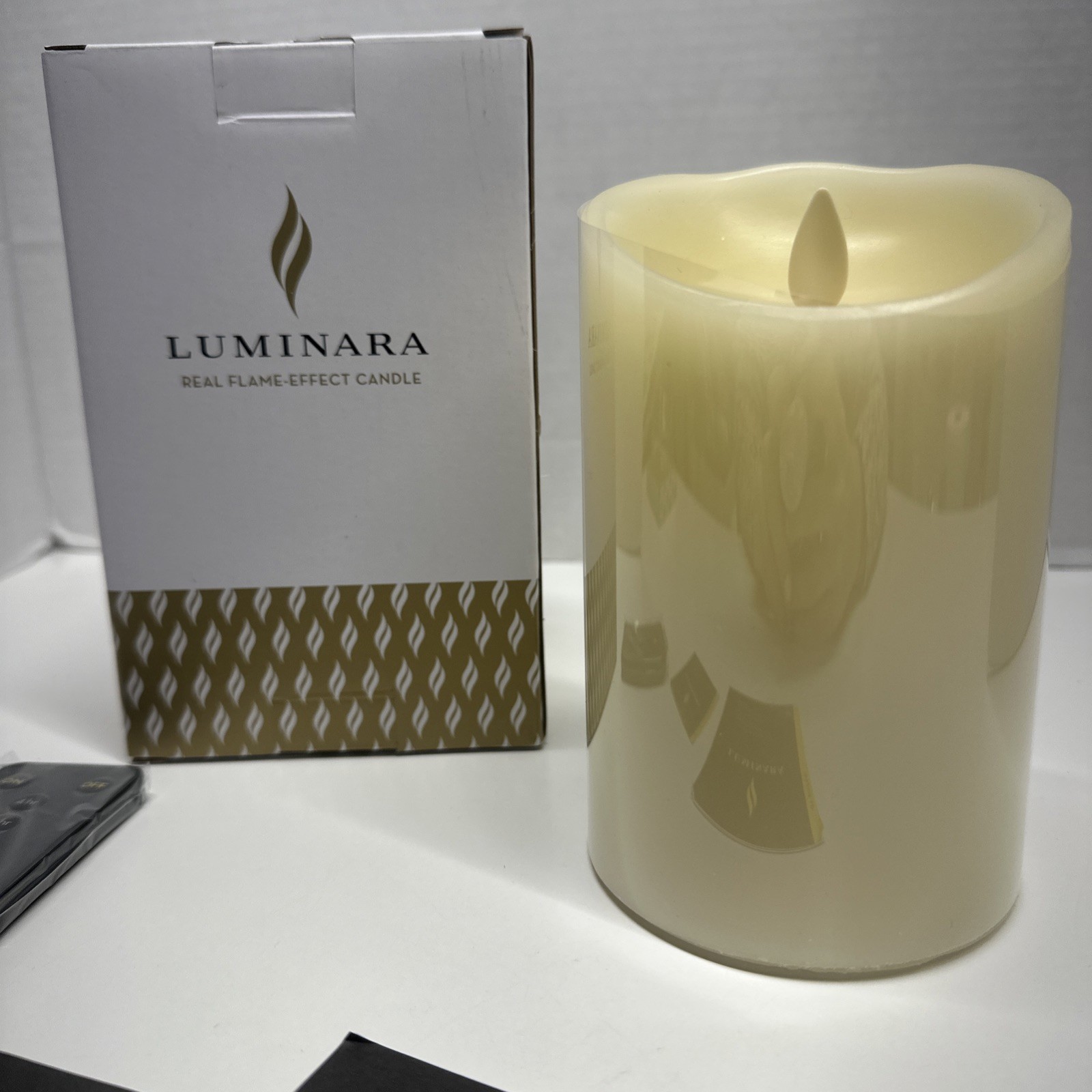 Luminara Candle Real Flame Effect Unscented Flameless Ivory Remote New 5.5” Tall