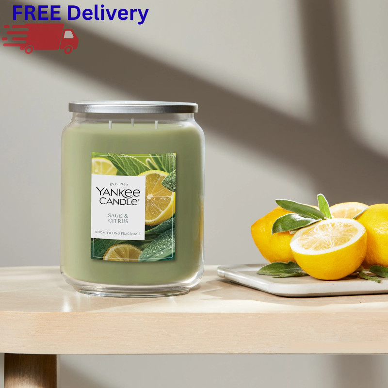Yankee Candle 60 oz Large 3-Wick Jar Candle Premium Plant Wax Blend Home Decor