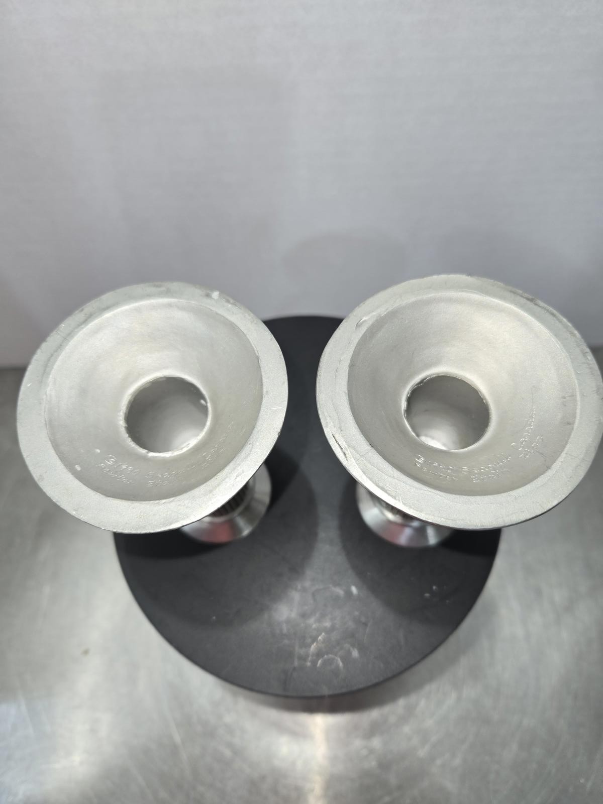 Pair of 1990 Seagull Canada Pewter Vintage Metal Candle Holders