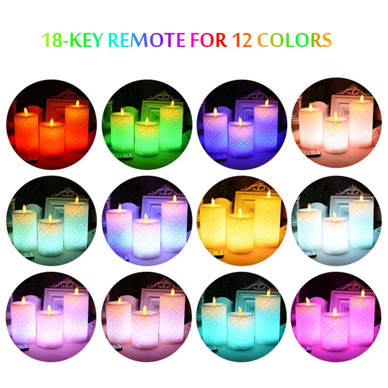 1PC LED Flameless Candles Flickering Candles with Remote Timers Christmas Decor