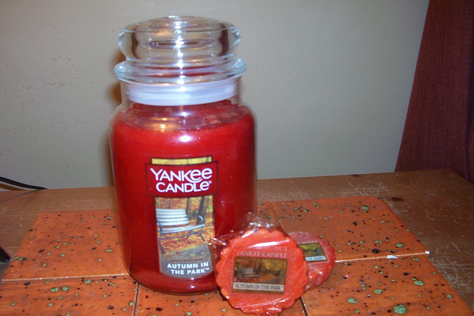 yankee candle 22oz JAR AUTUMN IN THE PARK + 2 TARTS