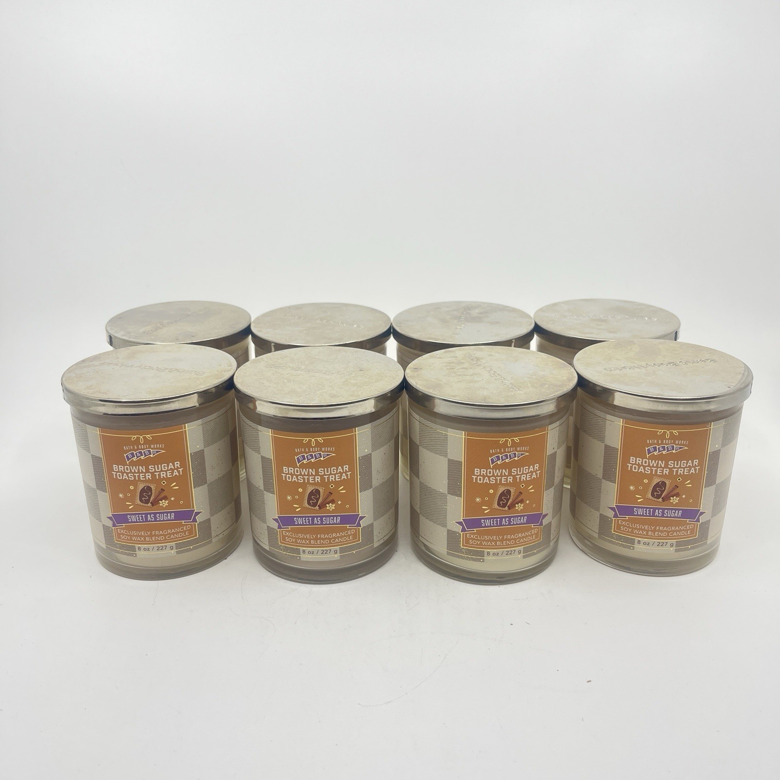 bath and body works (8 Pc) BROWN SUGAR TOASTER TREAT Single Wick Candle New!