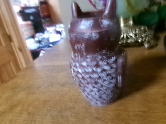 Vintage Owl Candle brown Owl 7 in lite once very good boho decor md’India