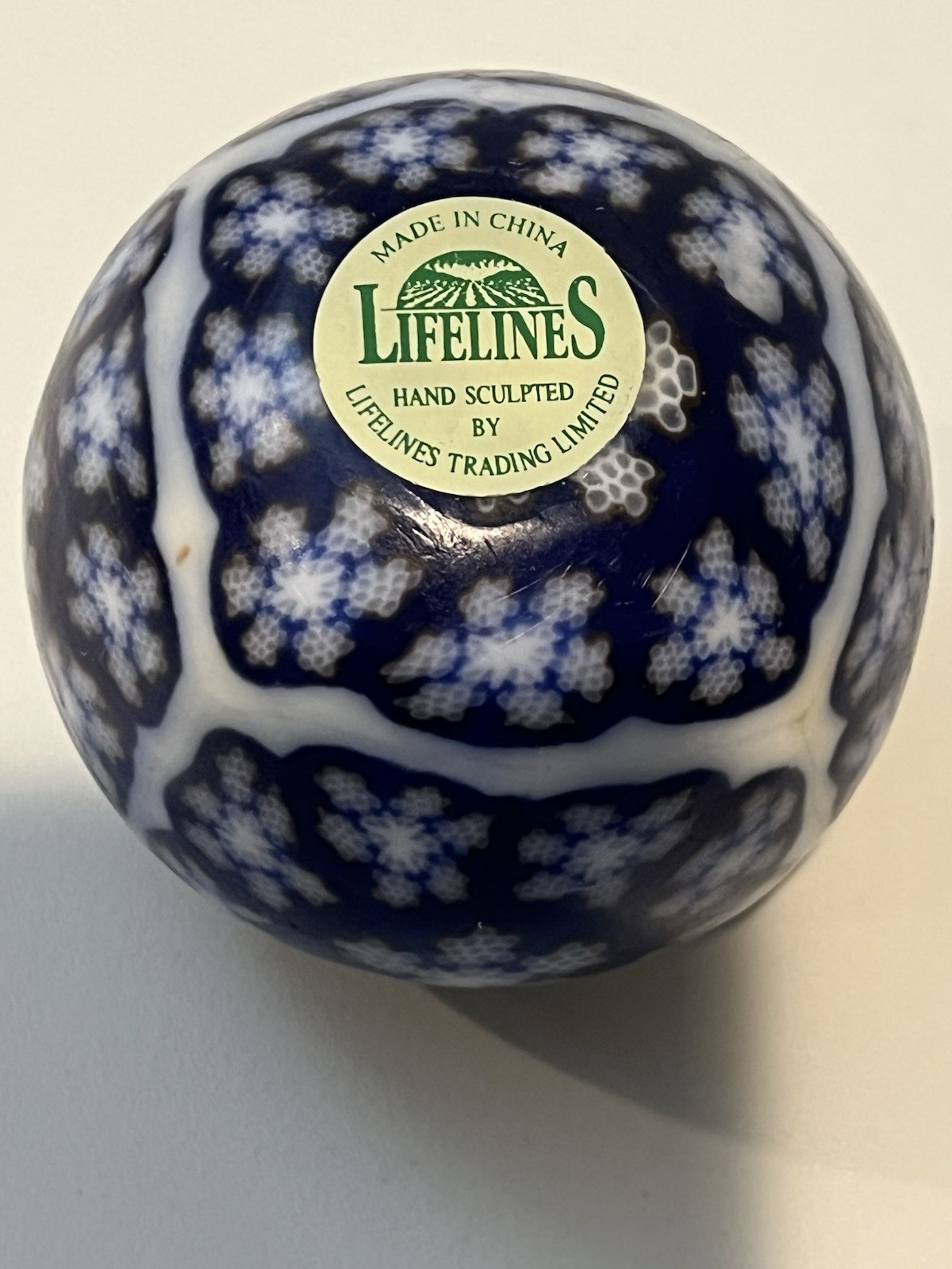 Lot Of 2 VTG 90s Glowing Candle Blue White Globe Candle Millefiori NEW!