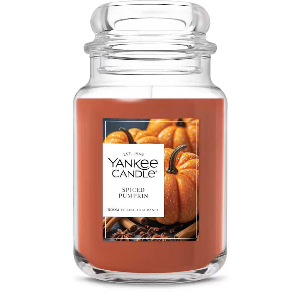 Yankee Candle Spiced Pumpkin Original Large Jar 22oz Fall Scent Candle Brand New