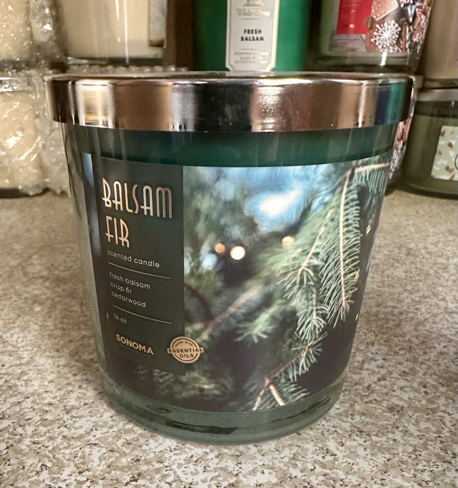 Sonoma Holiday Memories Christmas Holiday Winter Pine 3 Wick Candle 14 OZ New