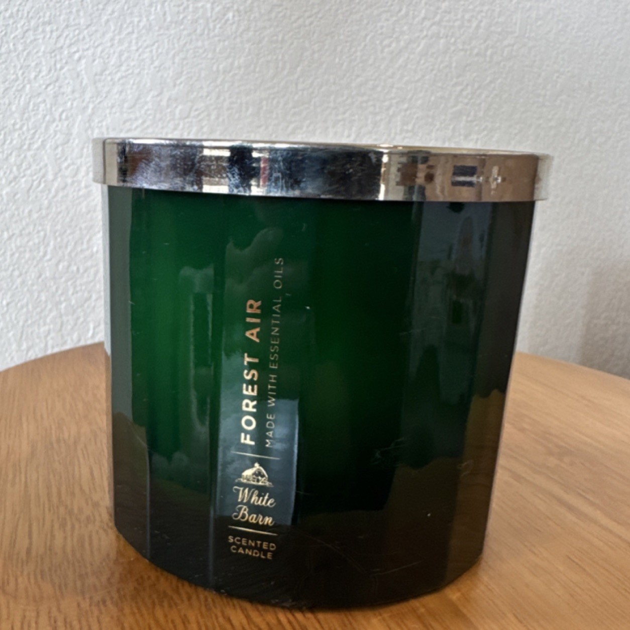 White Barn Forest Air Scented Candle Green Wax Jar 13.5 oz RARE