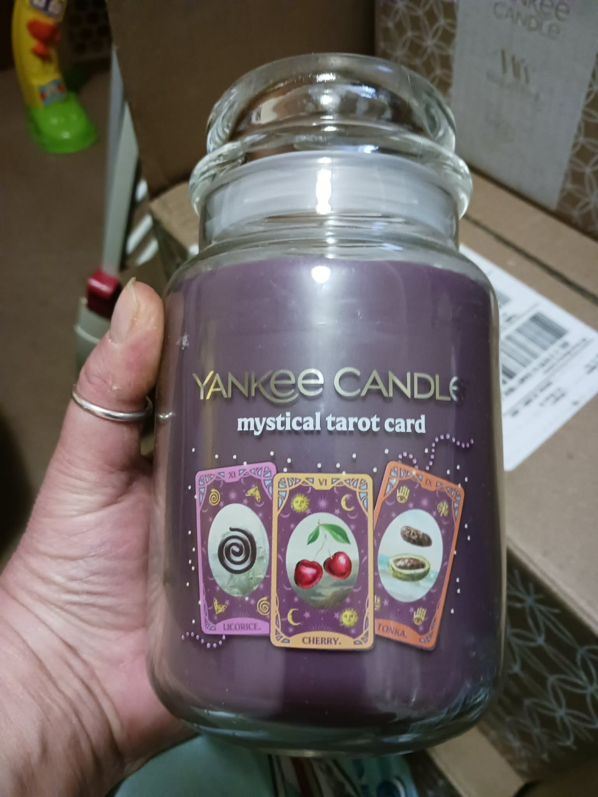 YANKEE CANDLE Mystical Tarot Card 22oz Jar Candle cherry black licorice NEW HTF