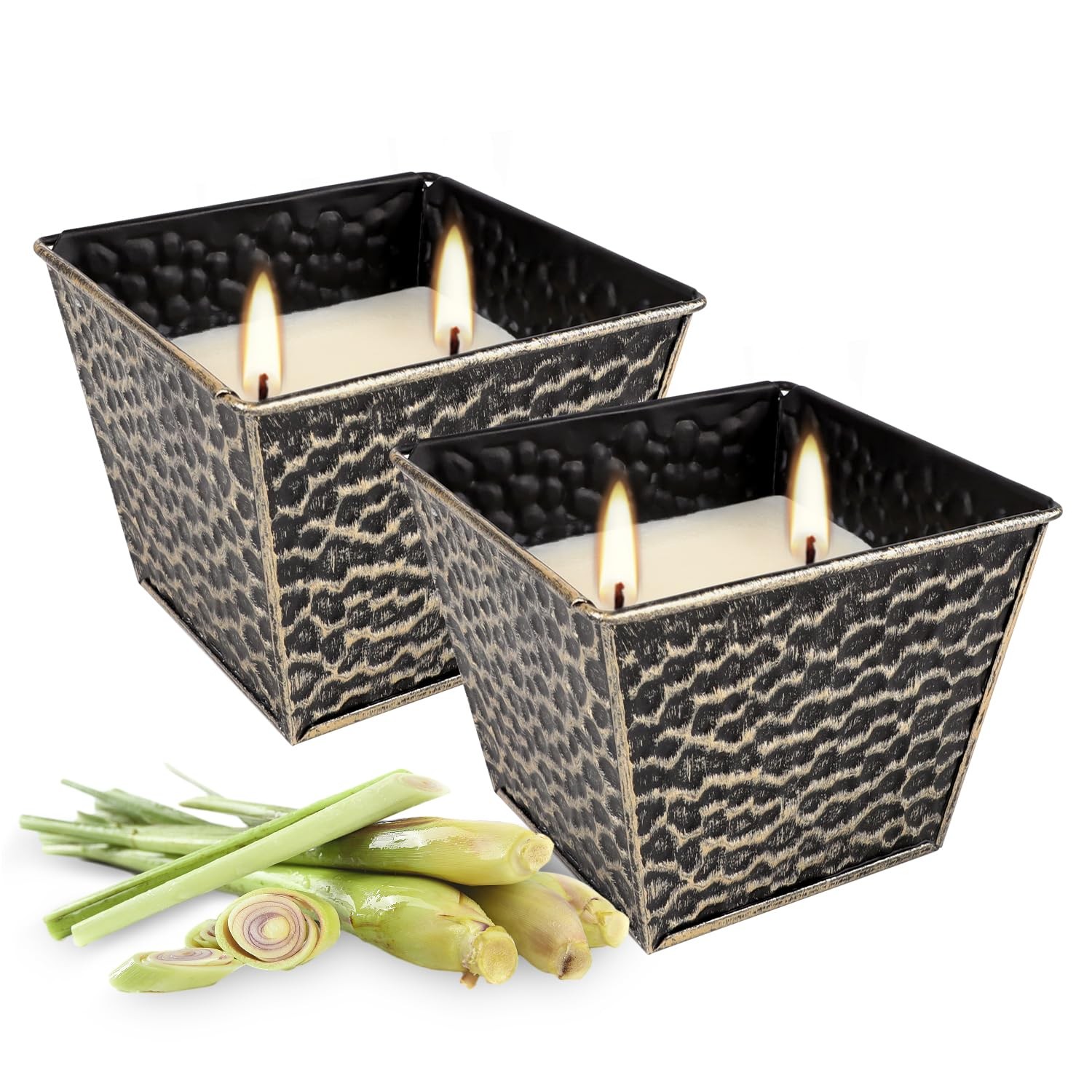 2Pcs Citronella Candles Outdoor Indoor-Large 12oz Scented 50H Long Lasting Su…