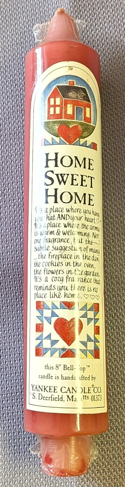 Vintage Yankee Home Sweet Home Candle 8” New Sealed Bell-Top Cozy