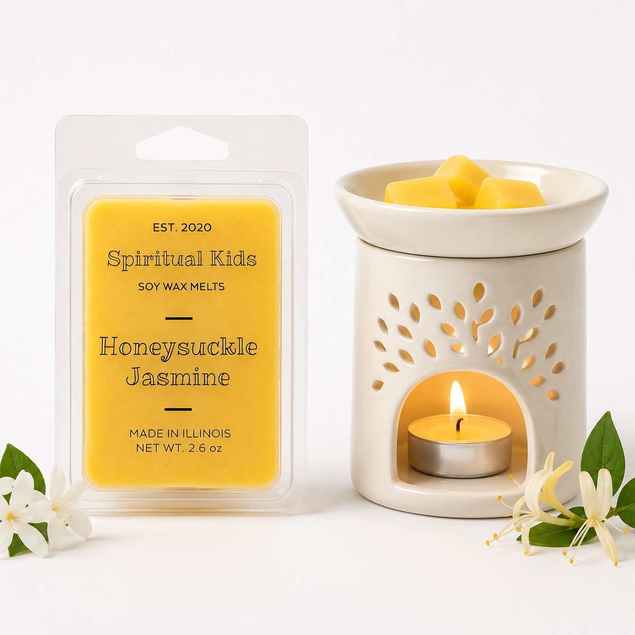 Honeysuckle Jasmine Soy Wax Melts 2.6oz 6ct Hand Poured Essential Oil |