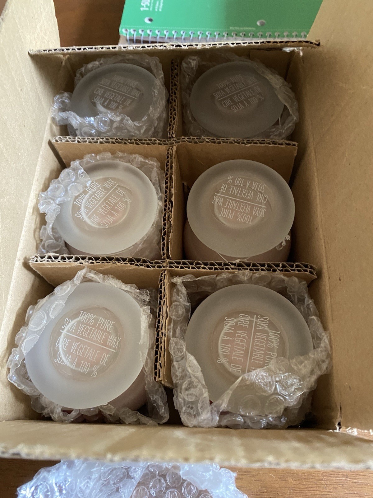 6 Pack Of 3 1/2” Glass Pure Ice Soya Candles In Roses Scent