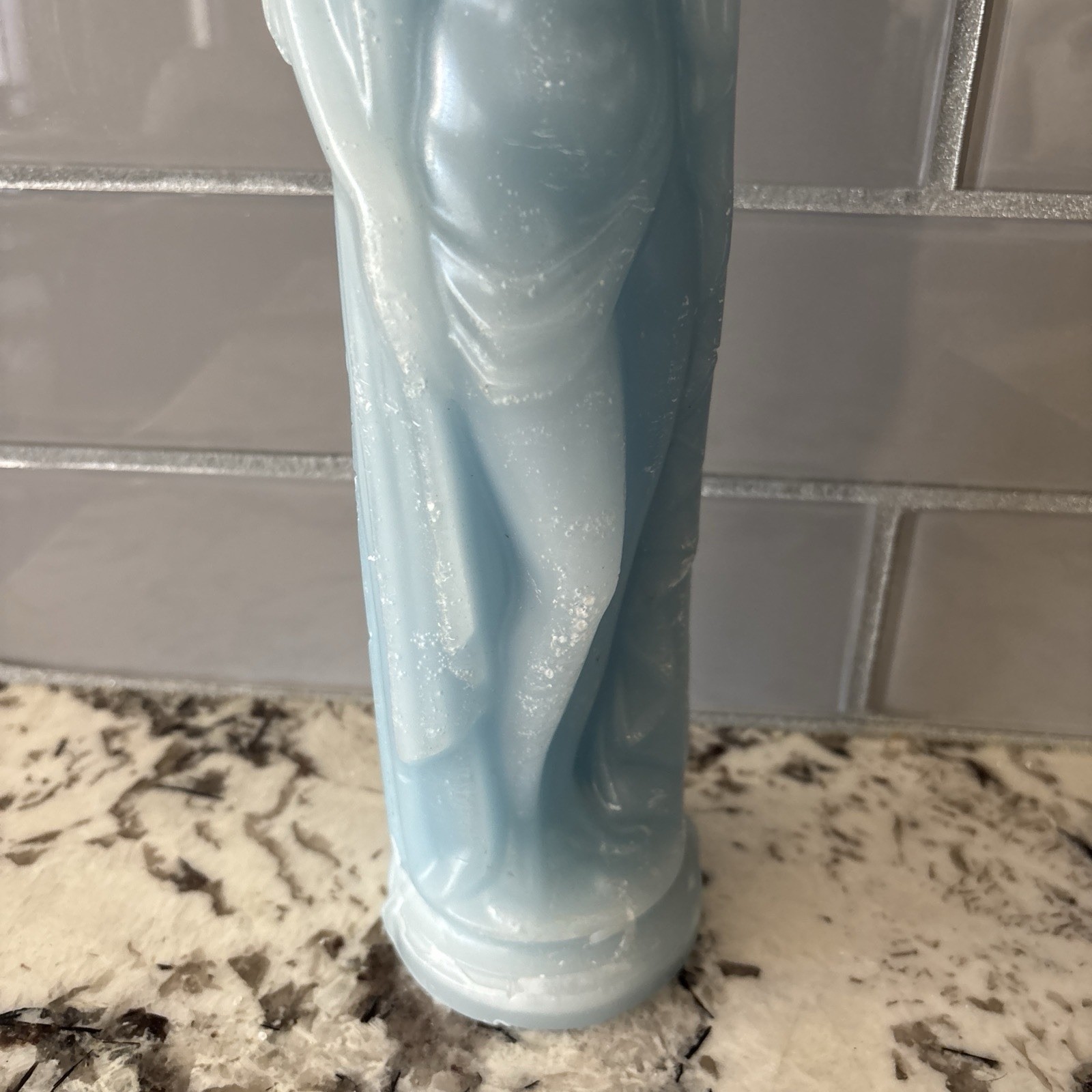 Art Deco Style Nude Woman Candle Light Blue New Venetian Greek 13”