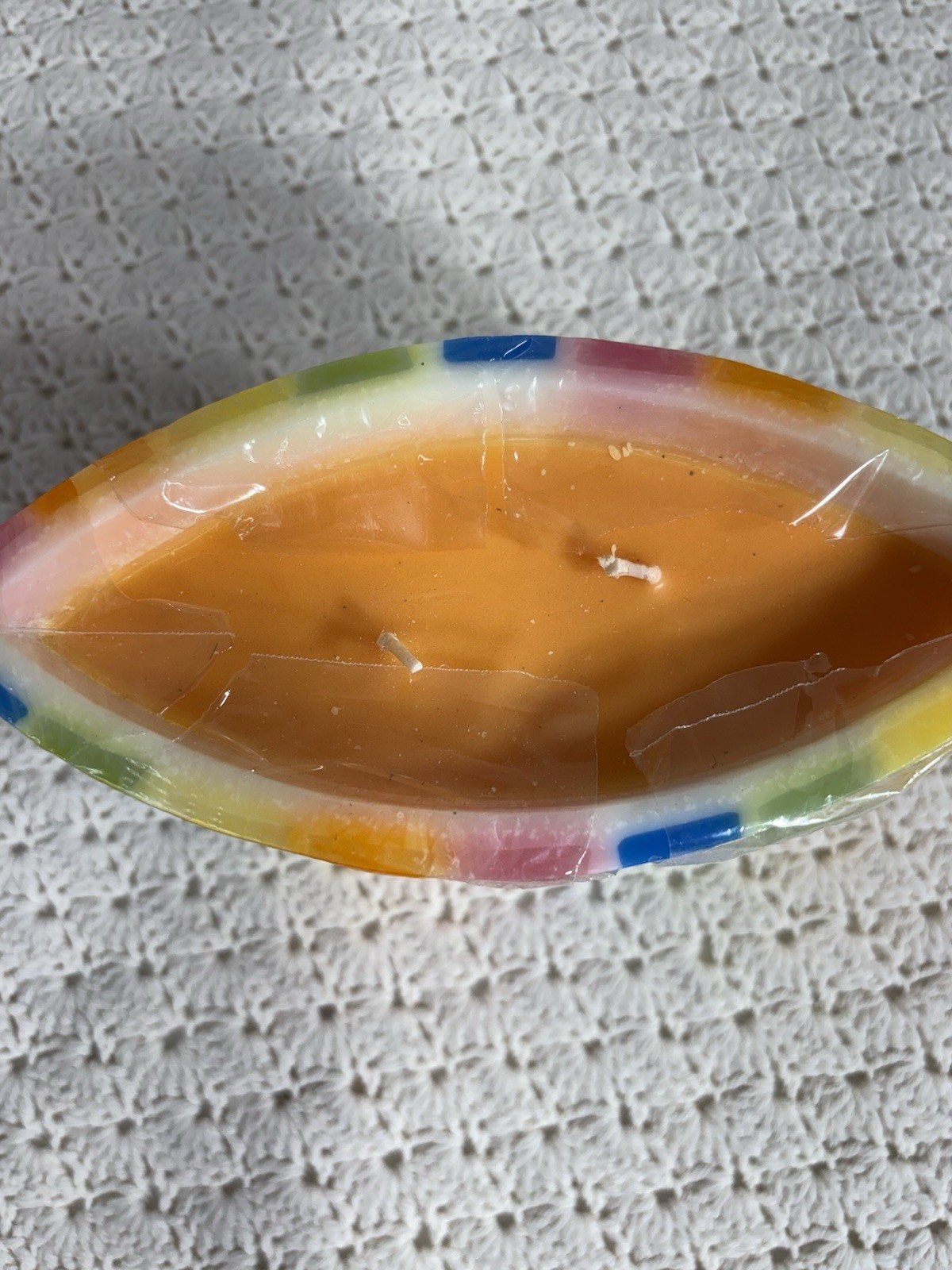 Pool Party Boat Shape Rainbow Candle 7.87″ x 3.74″ 2 Wicks Pineapple Jasmine