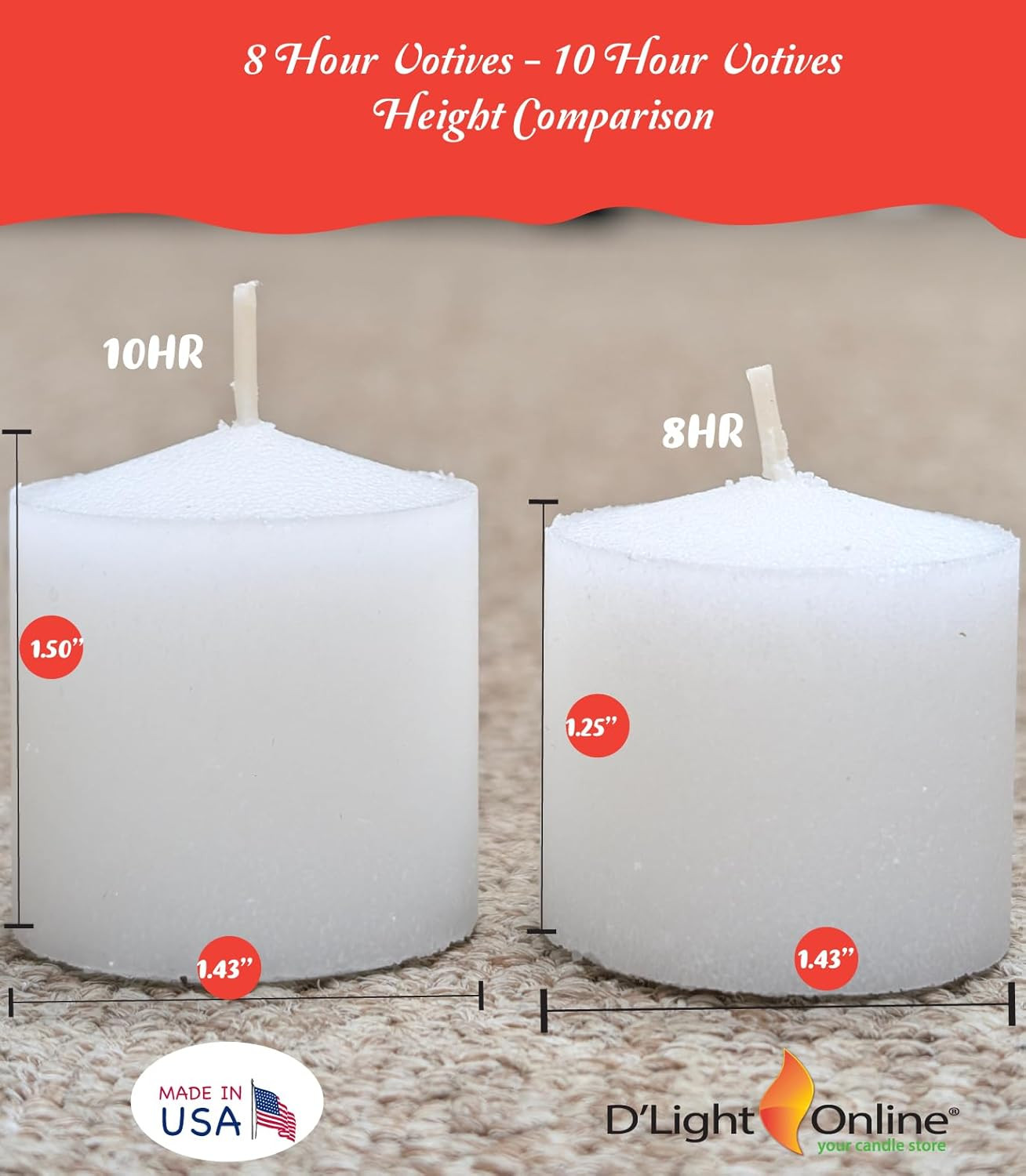 Long 10 Hour Burn Time Unscented Votive Candles – Small Candles for Birthdays, B