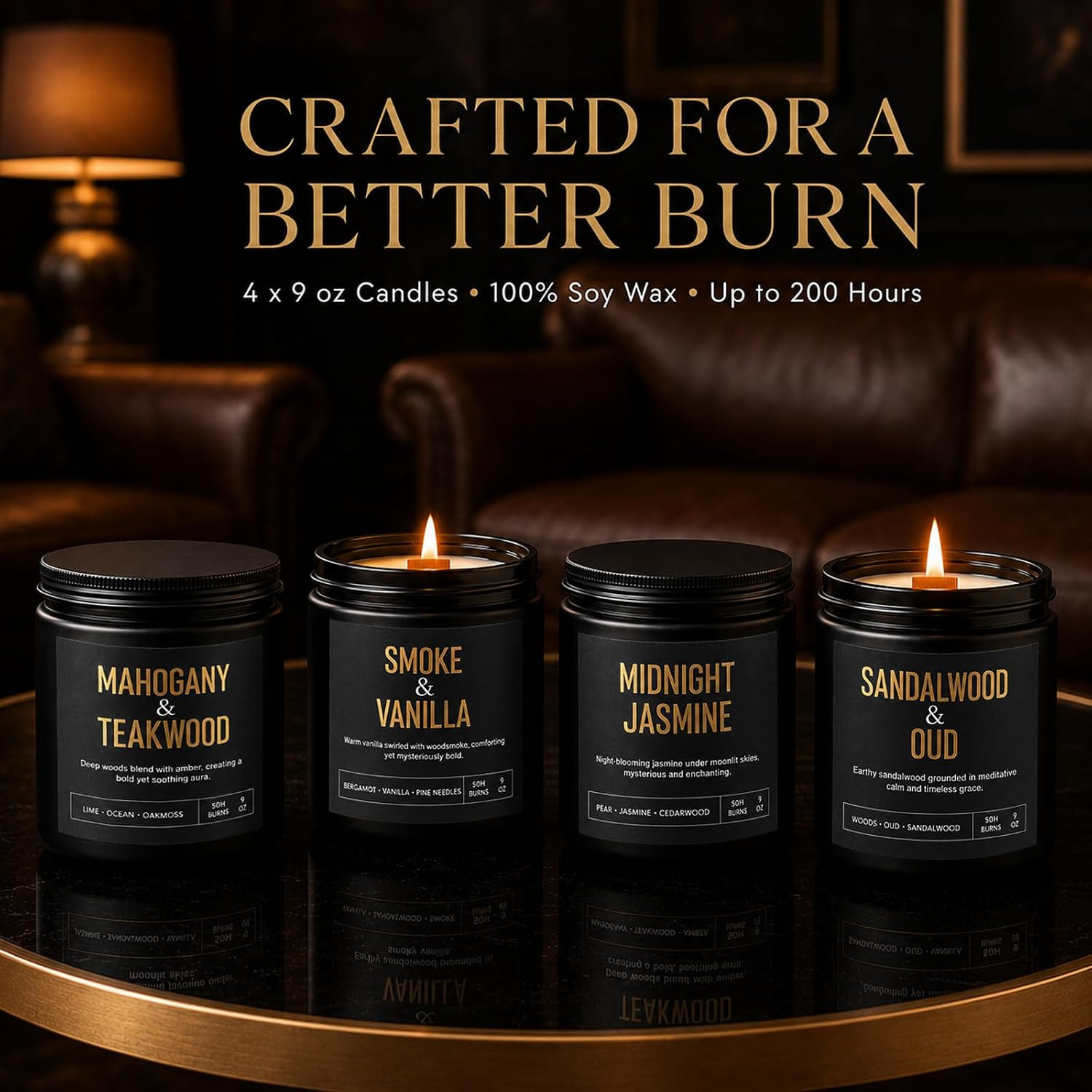 Candles Gifts for Men, 4-Pack Scented Candles, 36 Oz, Birthday Gift Set | up to