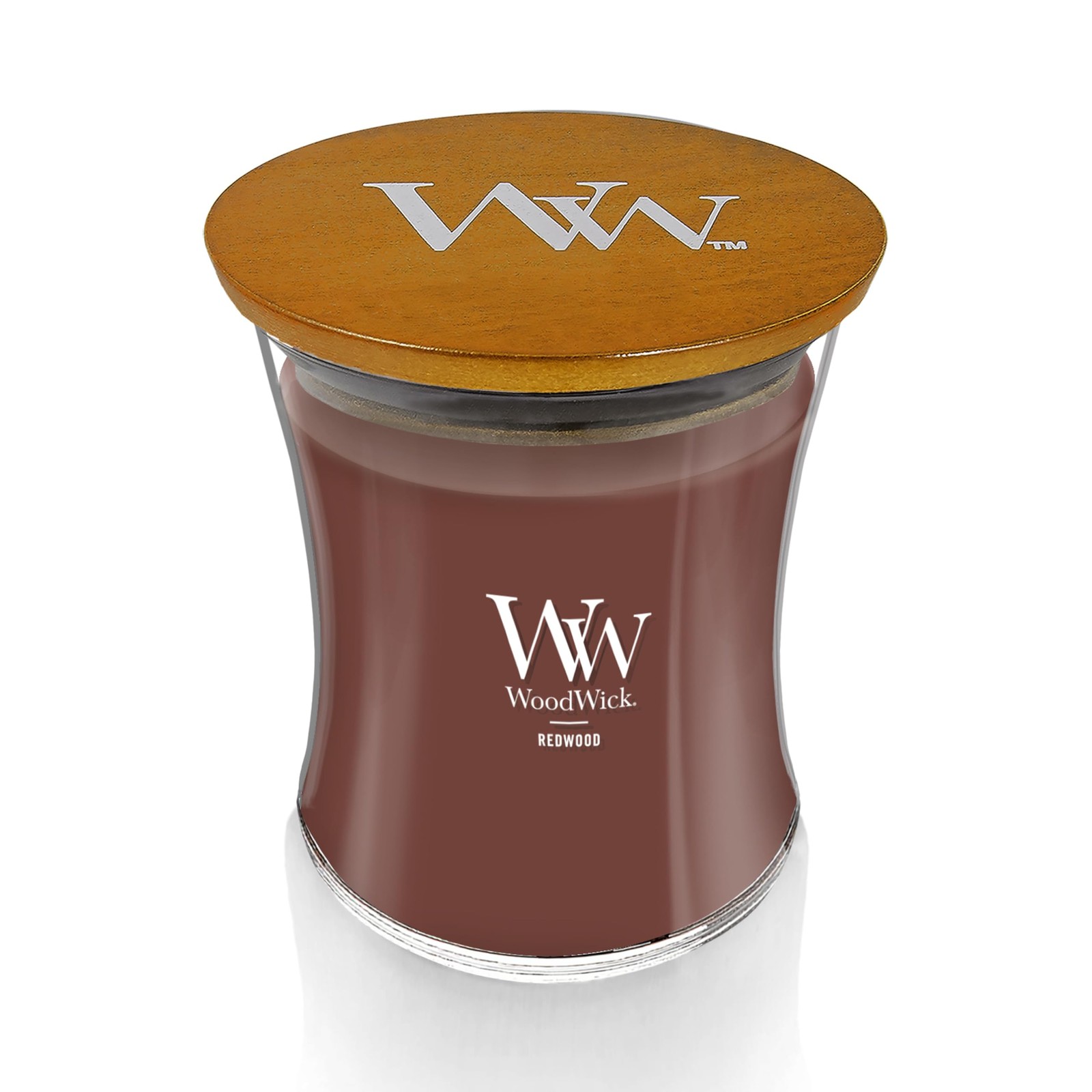 Medium Hourglass Redwood Candle 10oz Fragranced Jar with Wooden Wick 100 Hours