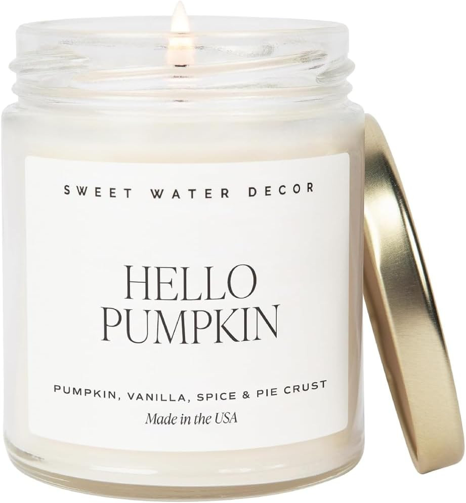 Hello Pumpkin Candle – Fall Soy Candles with Pumpkin, Warm Spices, Vanilla and B