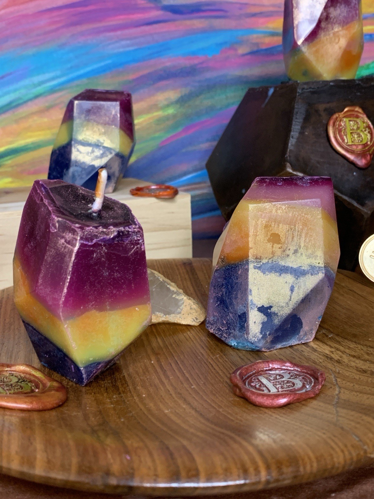 Burning Gem Candles: 3 Pack Of Crystal Candles For Home Decor, Limited Edition