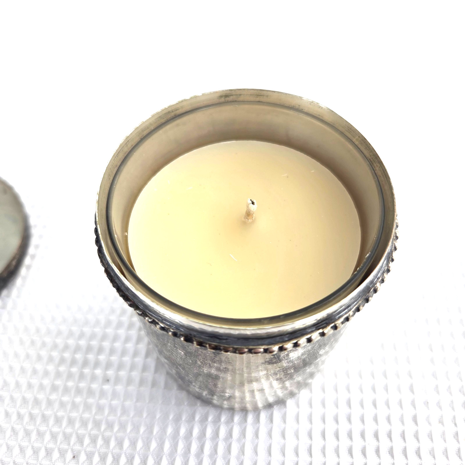 1890s Swedish Art Deco Nouveau Brass Silver Plated with Candle