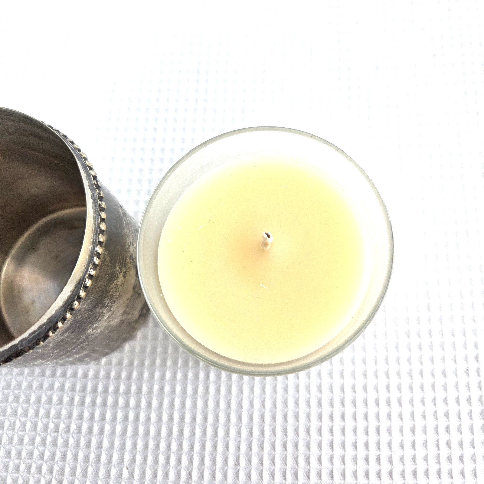 1890s Swedish Art Deco Nouveau Brass Silver Plated with Candle