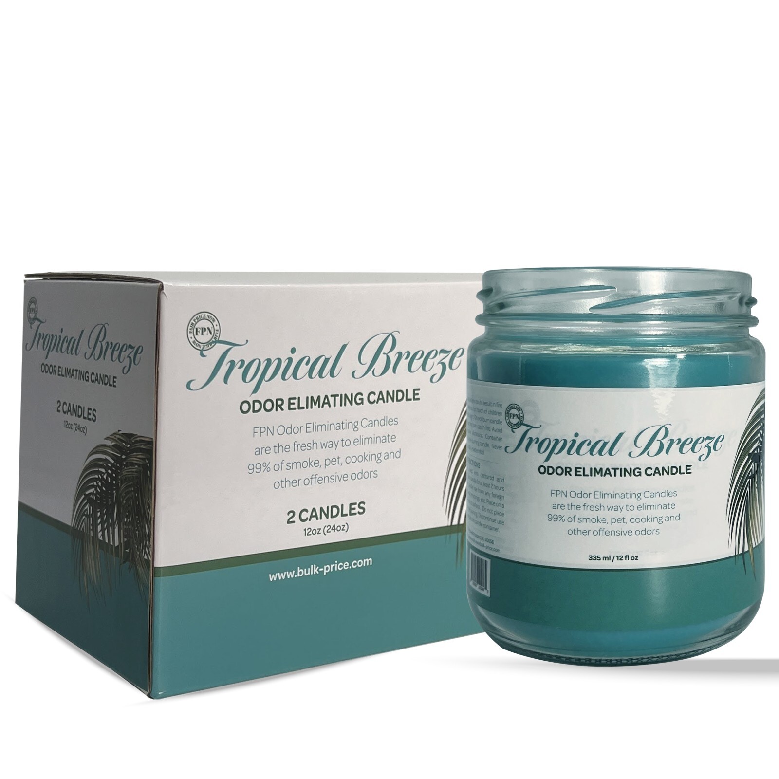 FPN Pet Cooking Smoke Odor Eliminating Candles Tropical Breeze Scent 12oz – 2 Ct