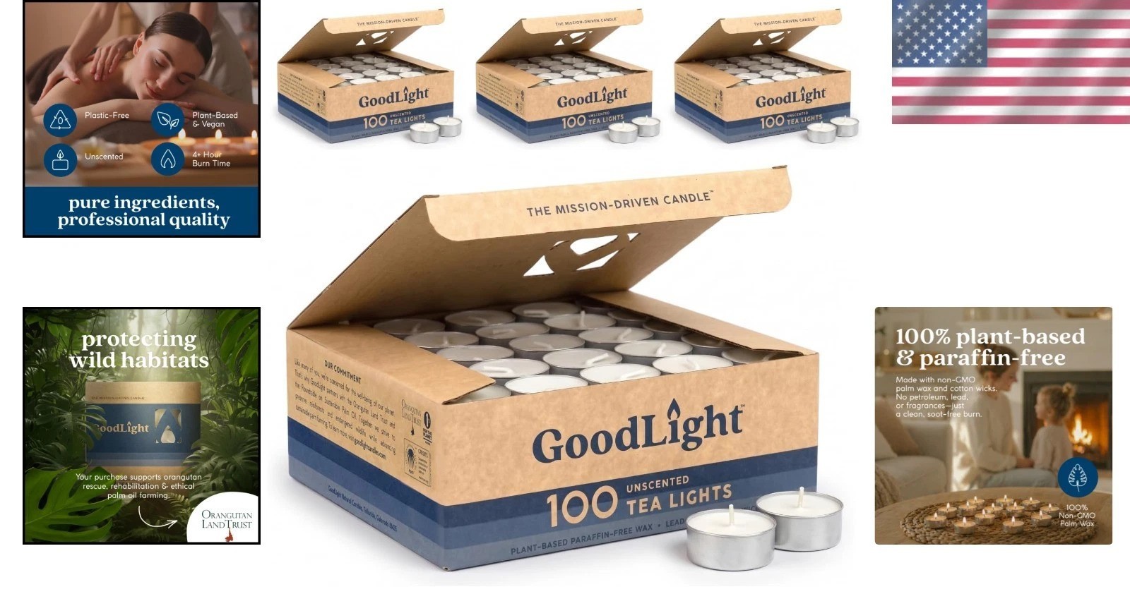Paraffin-Free Tea Lights – 400 White Candles, Natural Palm Wax, Clean Burn