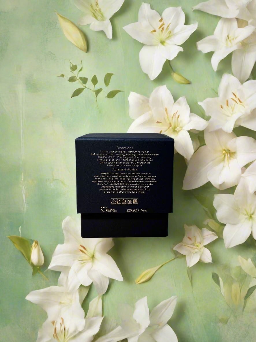 Jasmine & Lily Bloom 100% Soy Candle- Free Shipping