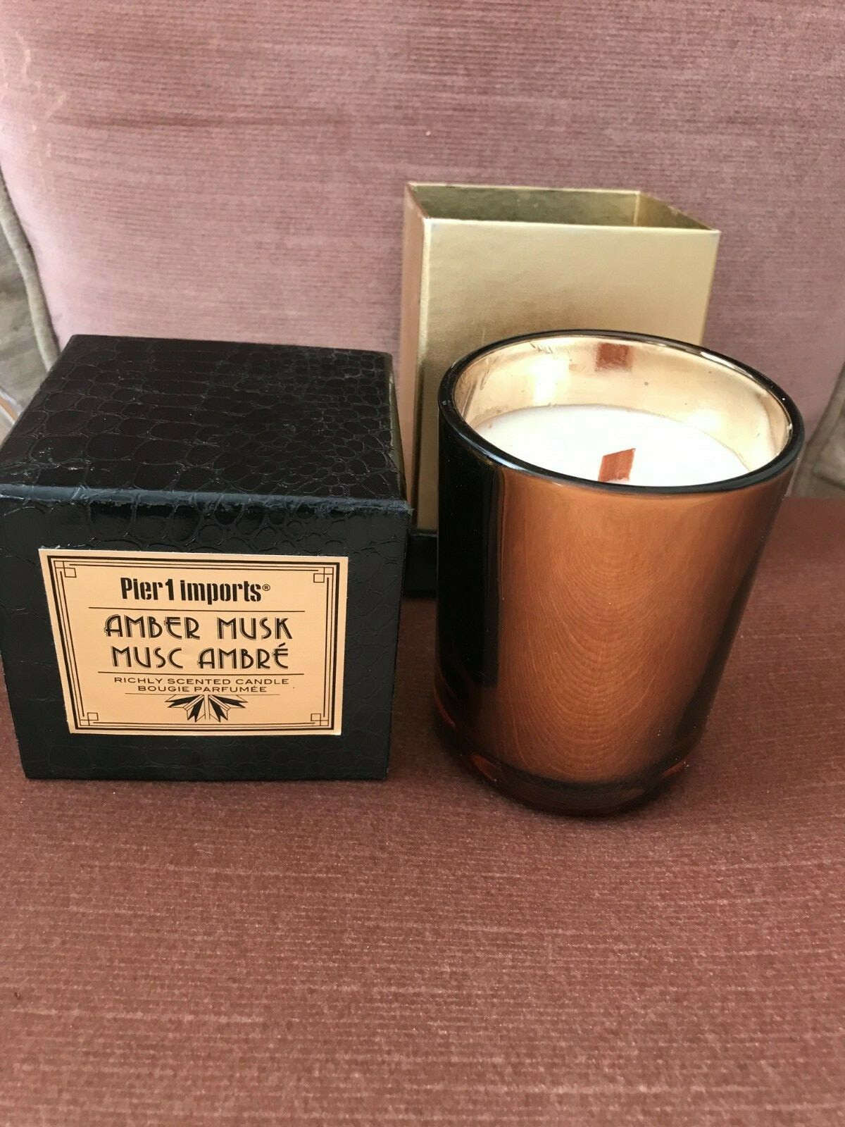 Amber Musk Candle Musc Ambre Richly Scented Bougie Parfumee