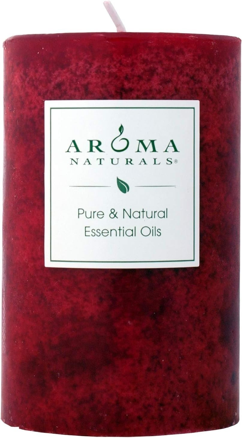 Warm Spice Pillar Candle – Citrus and Clove Essence, 2.5 in x 4 in, 50 Hour Burn