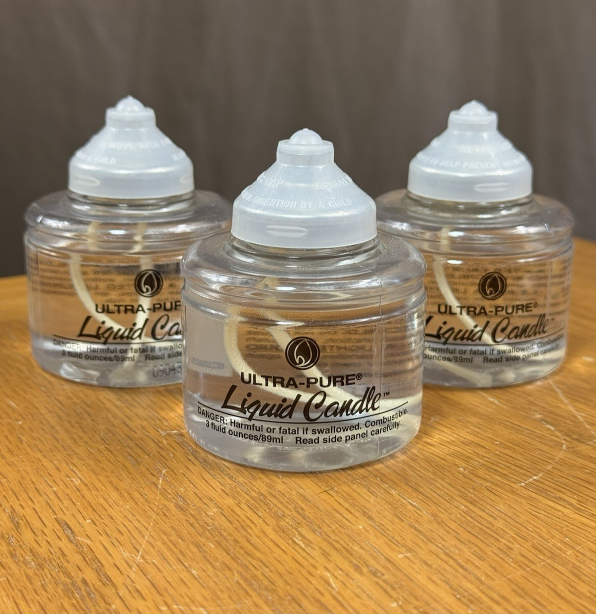 3 Ultra-Pure Liquid Candles 3 Oz. Unscented Liquid Paraffin, 20-25 Hr Burn Time