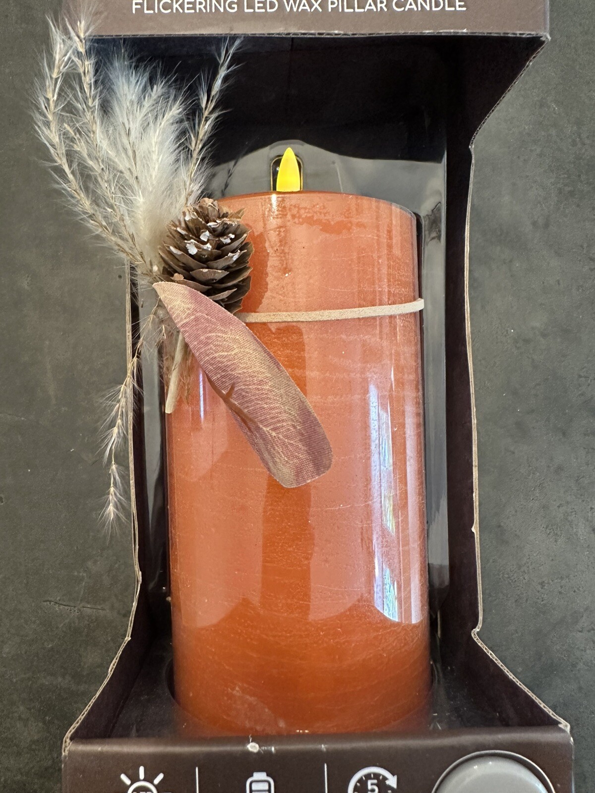 LUMIPURE Signature Series Flickering Flameless LED Wax Pillar Candle (3.5″ X 5″7