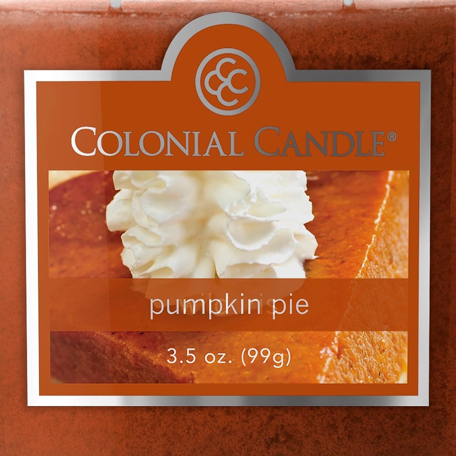 Colonial Candle Pumpkin Pie Scented Jar Candle, 2 Wick, 3.5 oz, Mottled Wax Cand