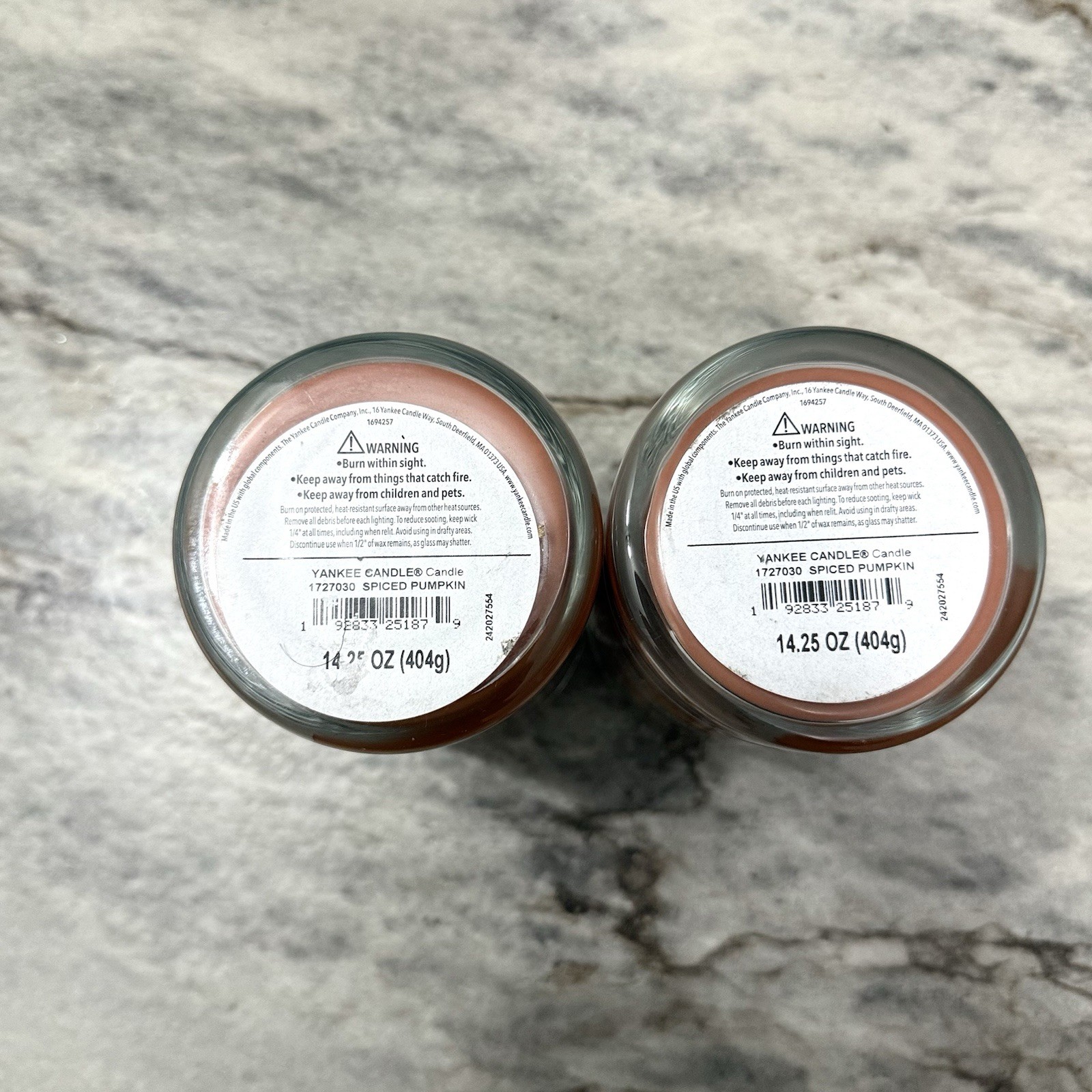 LOT OF 2-NEW-Yankee Candle SPICED PUMPKIN Large 14.25oz! Fall scents!