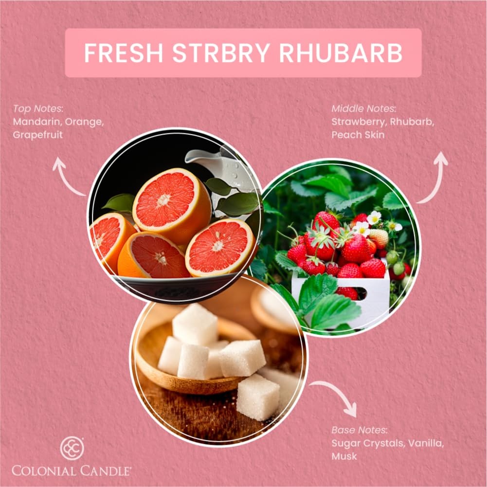 Fresh Strawberry Rhubarb Scented Jar Candle, 2 Wick, 3.5 oz, Mottled Wax