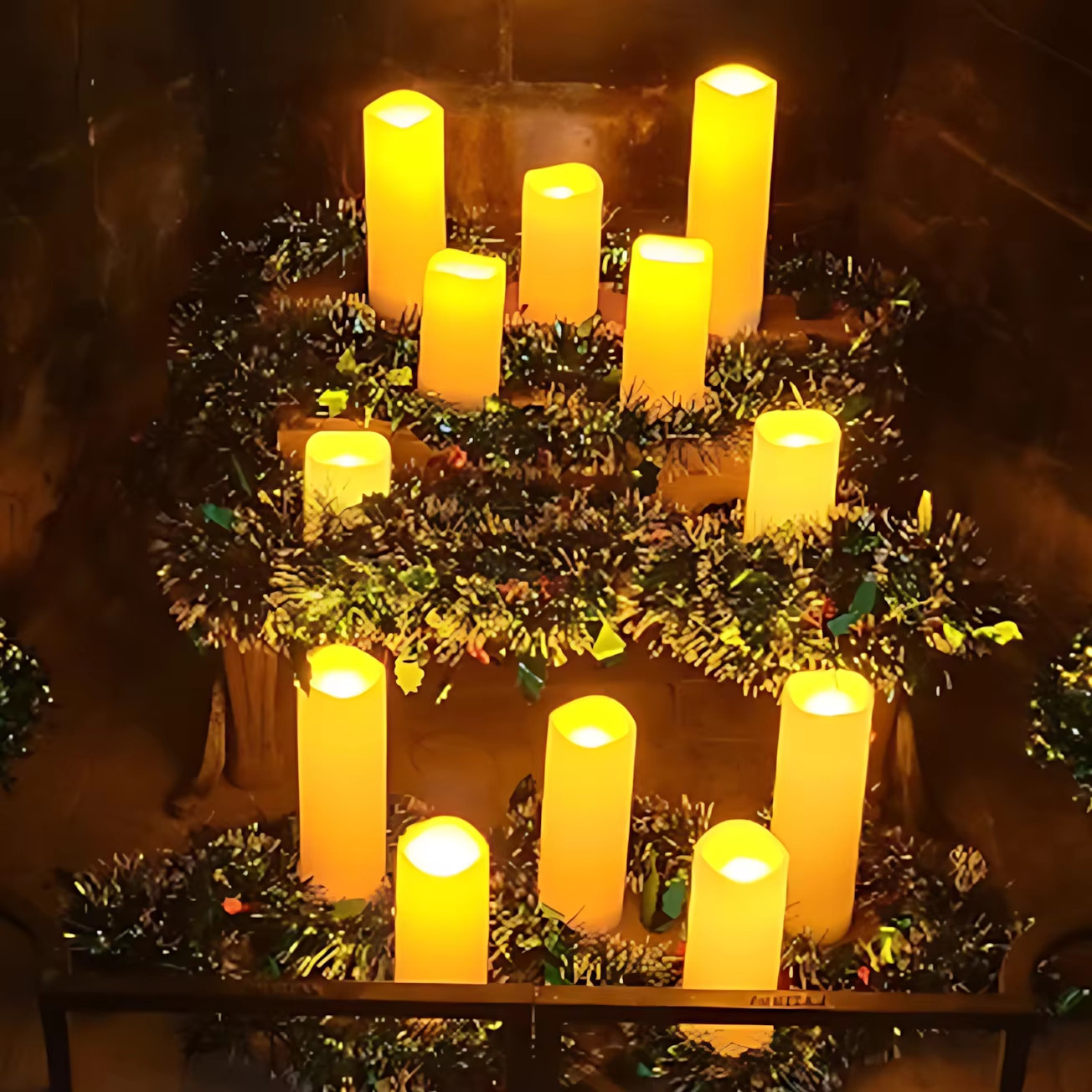 9-180Pcs LED Candles with Flickering Flameless Candles Battery Operated Pillar C