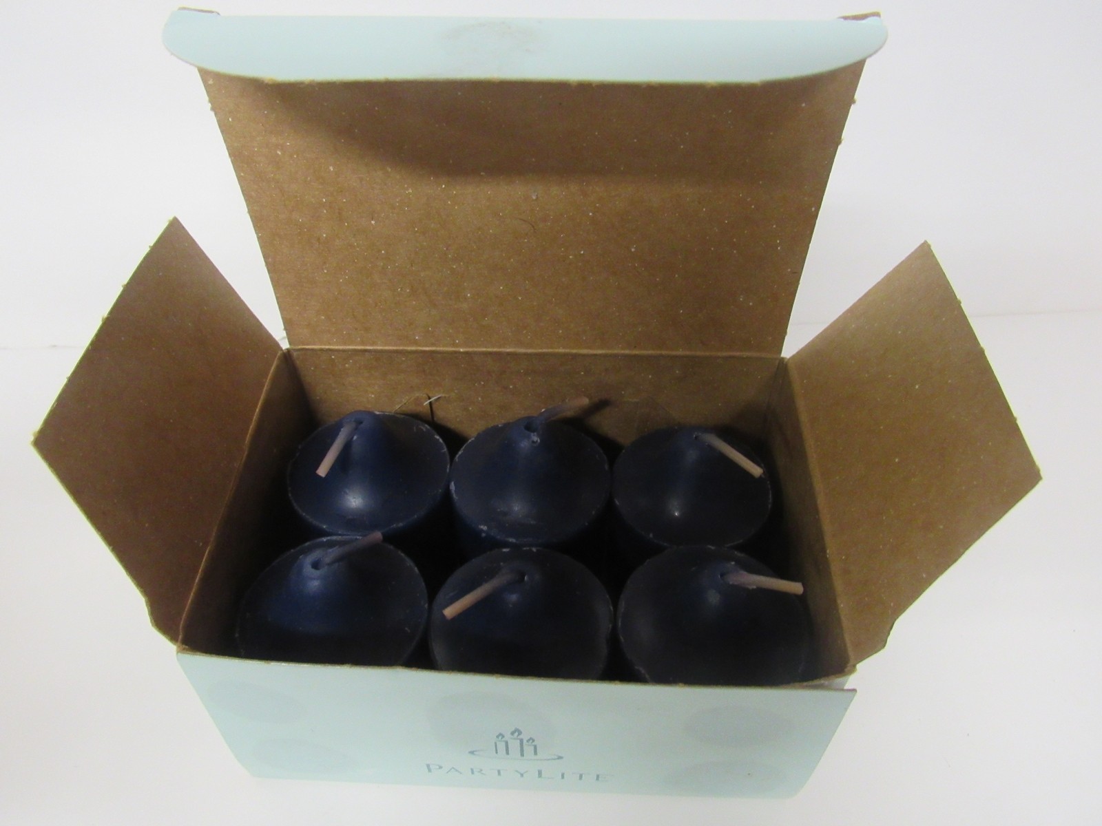 Partylite Box Of 6 Starry Nights Votive Candles V6621 Dark Blue Free Shipping