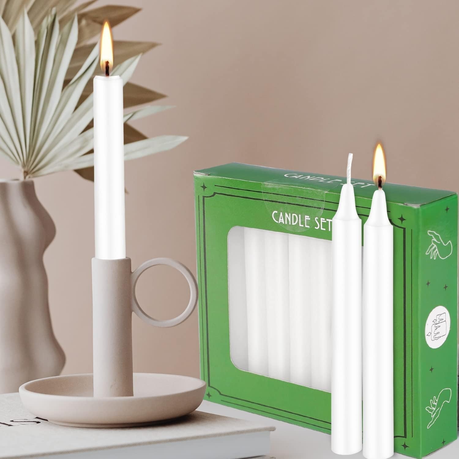 Elegant 4 Inch White Taper Candles – 40 Count for Weddings, Prayer & Home Decor