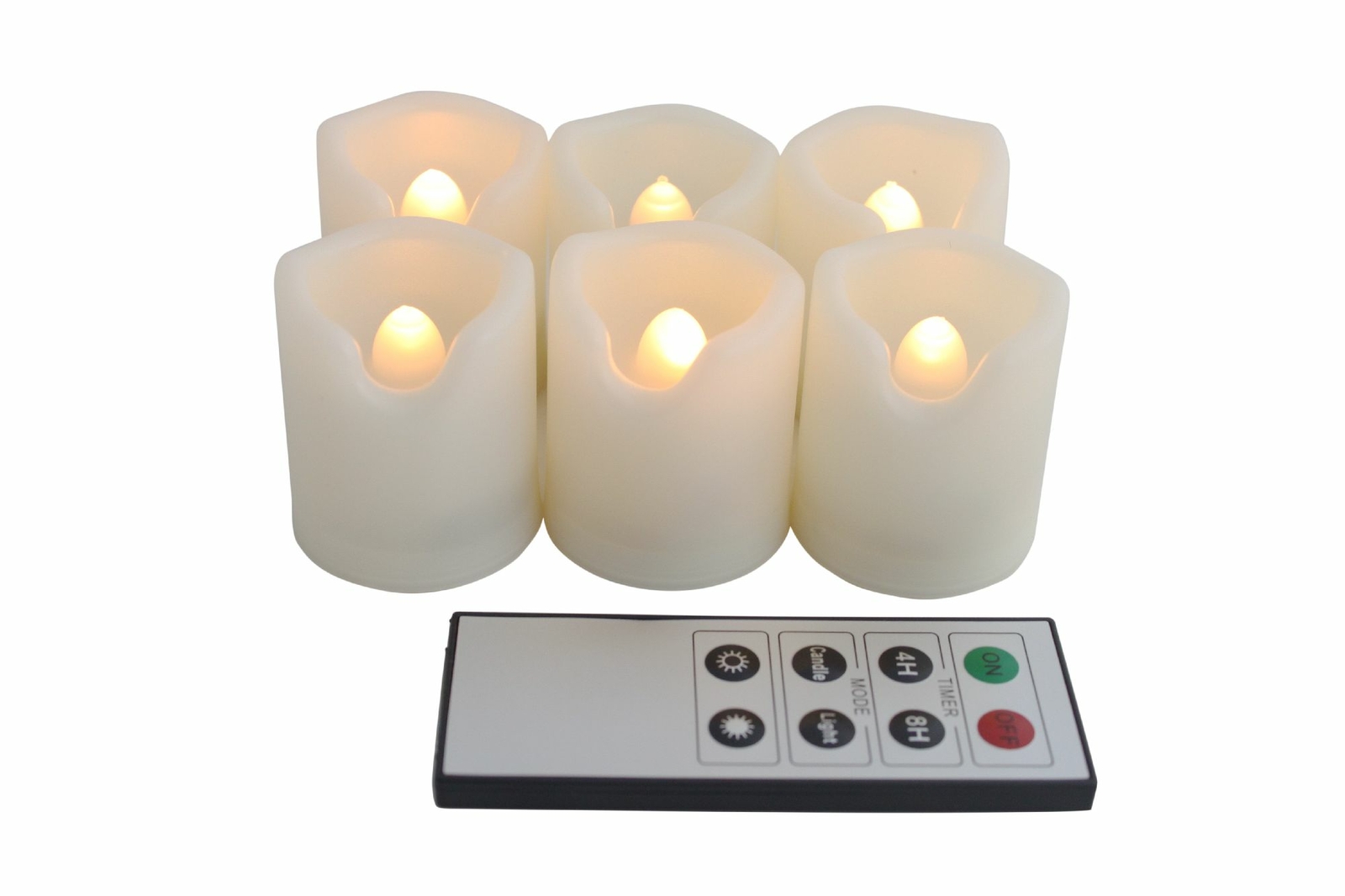 EcoGecko Indoor Outdoor Weatherproof Flameless Warm Glow Votive Candles w Remote