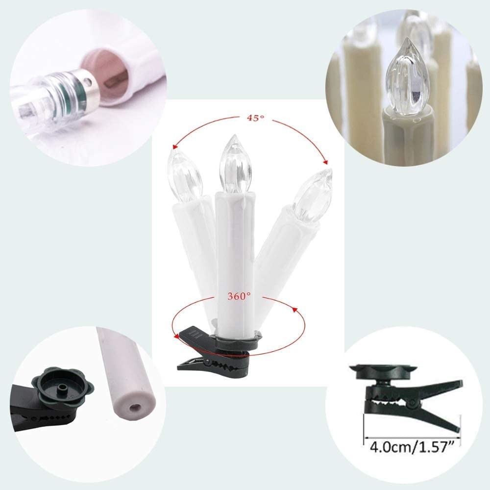 10 pcs LED Flameless Taper Candles with Remote,Small Mini Electric Dimmable F…