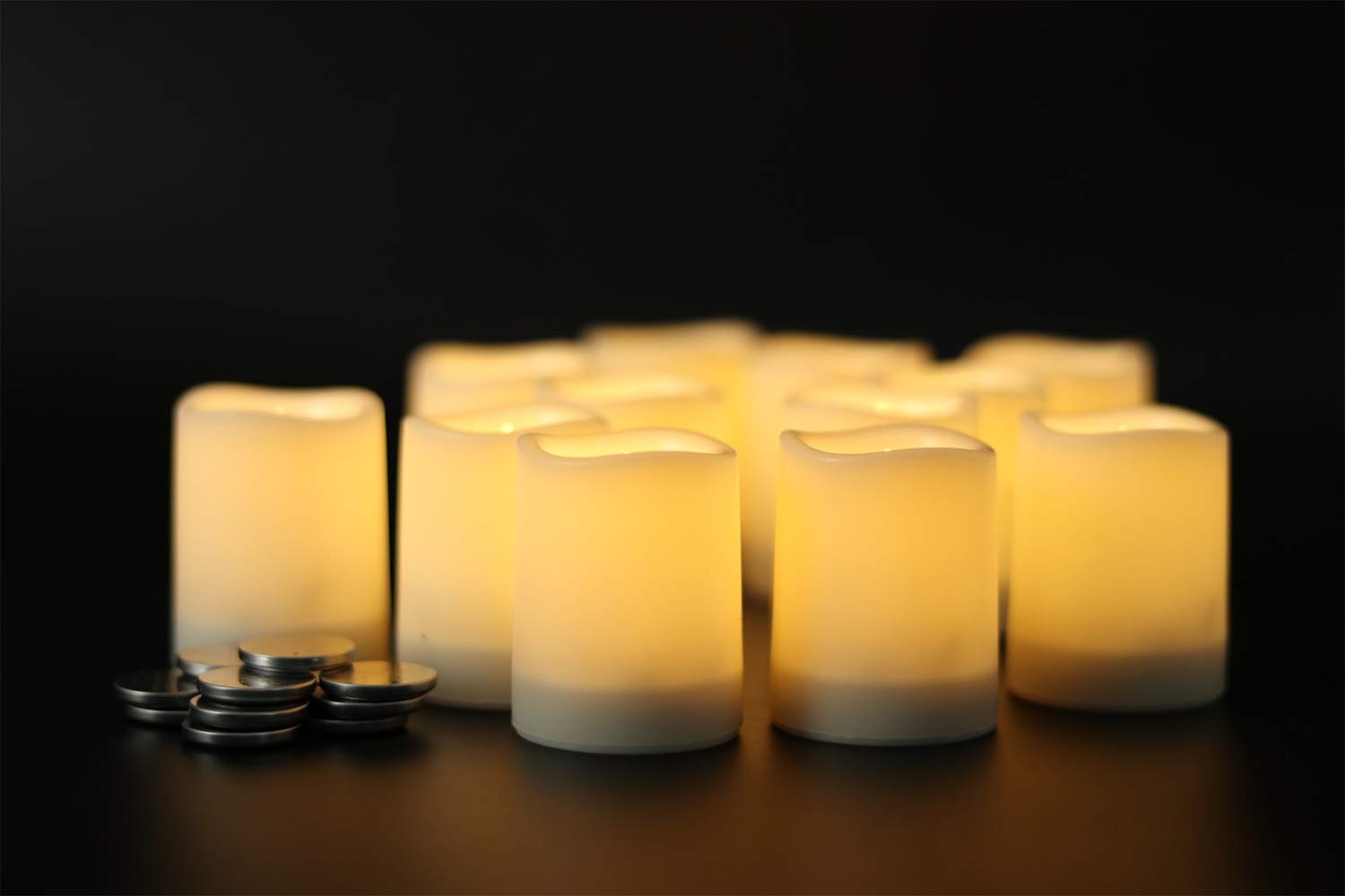 Waterproof Outdoor Votive Flameless Candles with Timer White
