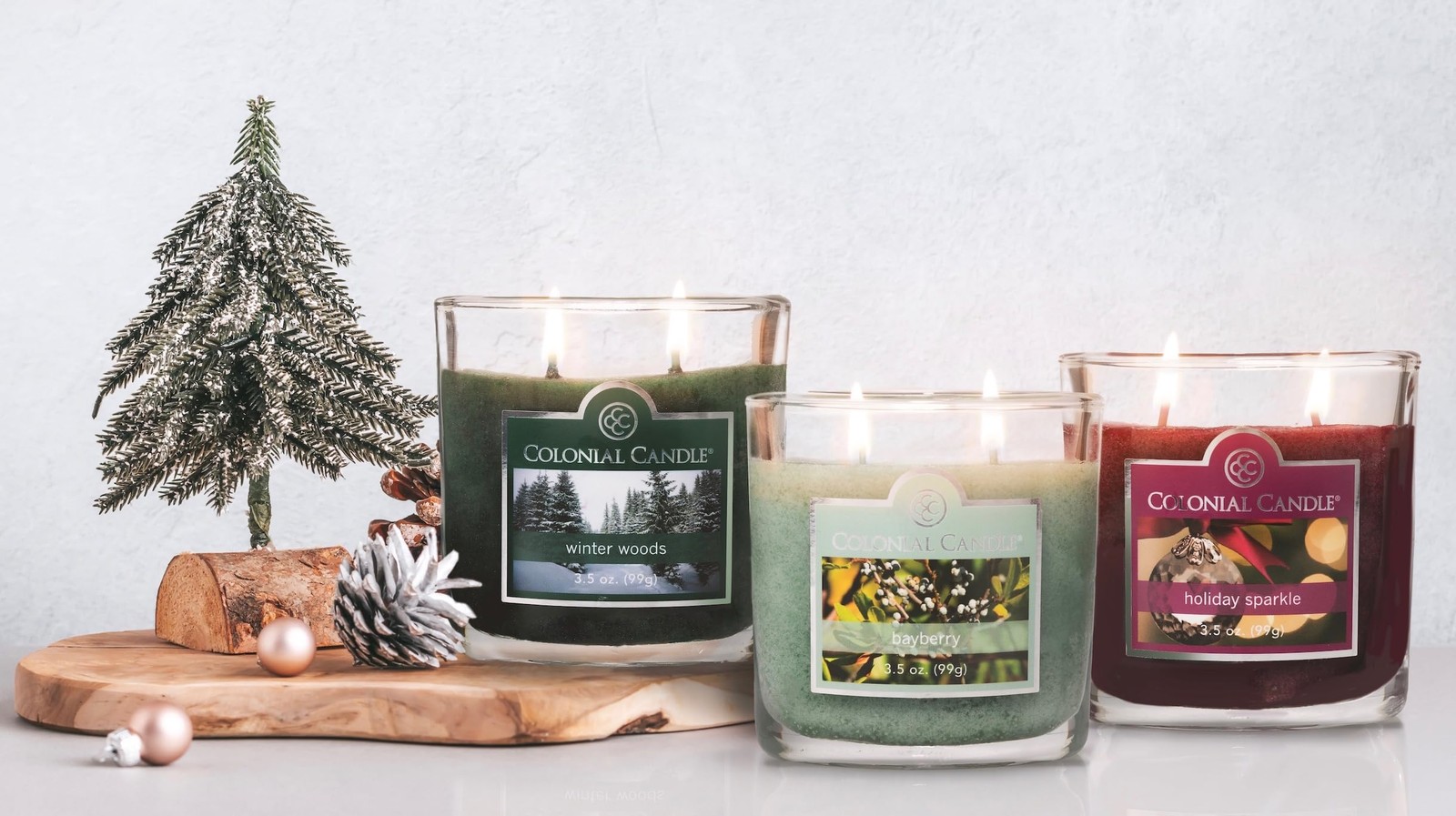 Bayberry Scented Jar Candle, 2 Wick, 3.5 oz, Mottled Wax Candle