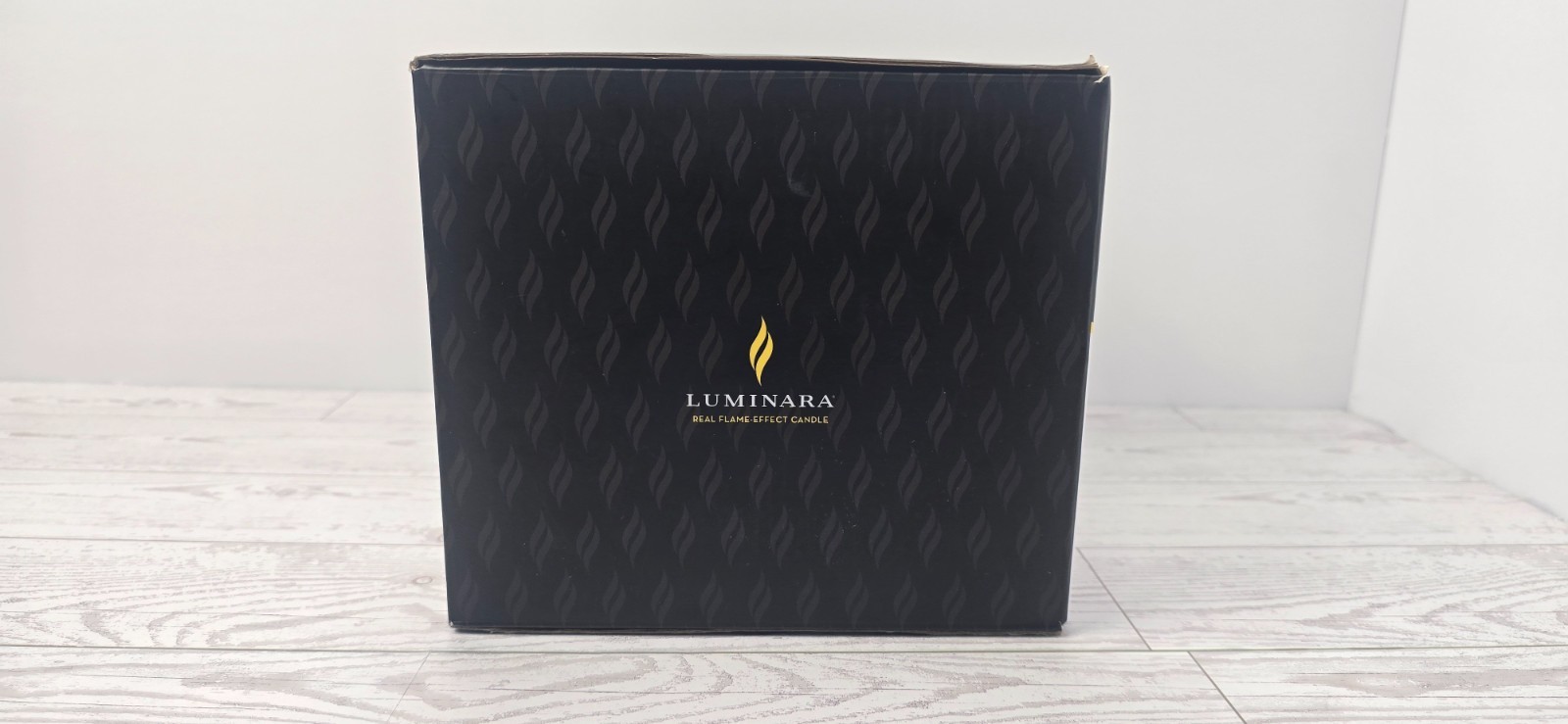 Luminara Chalky Pumpkin Flameless LED Candle 5.5in Real Flame Effect