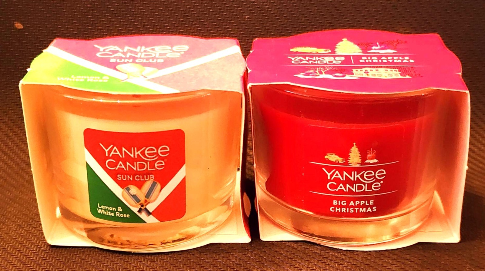 Yankee Candle Sun Club Lemon & White Rose OR Big Apple Christmas Mini Jar U PICK