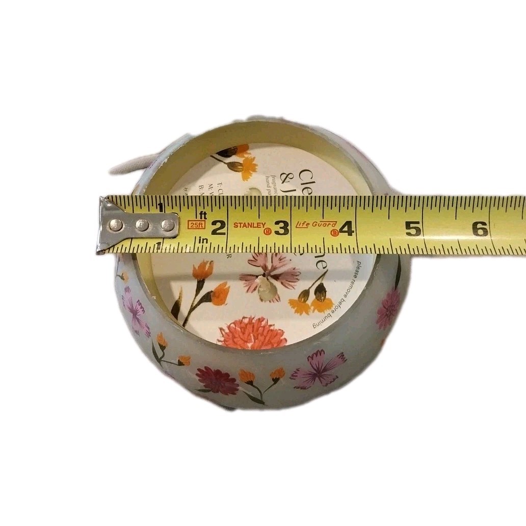 Anthropologie Etched Fruity Clementine & Jasmine Glass Candle Floral Botanical