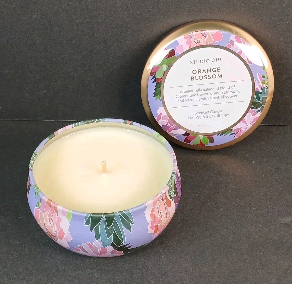 Studio OH! Soy-Blended Hand Poured Candle Jar 6.5 oz. – Orange Blossom Scent