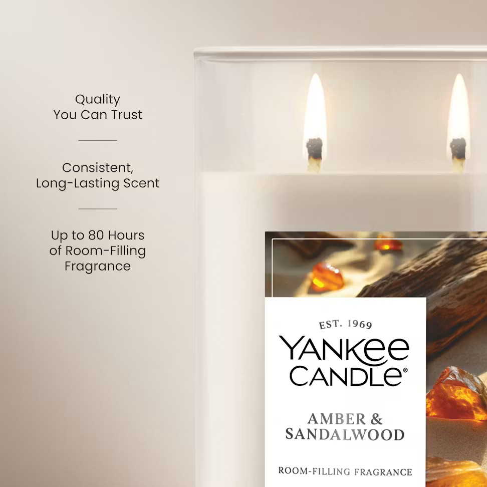 Yankee Candle Amber & Sandalwood Large Jar Candle 20oz Sweet Spicy Scent BrandN