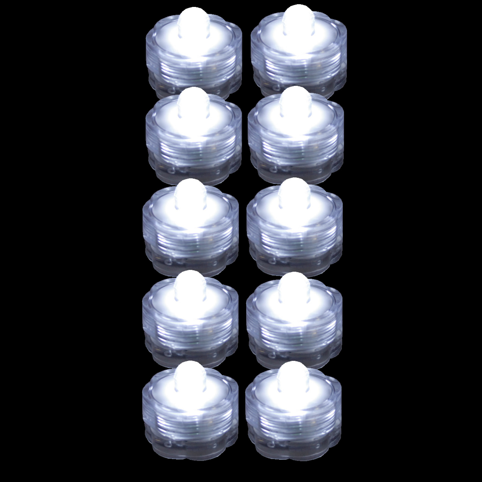 QTY 10 WHITE LED Submersible Underwater Tea lights TeaLight Flameless US Shipper